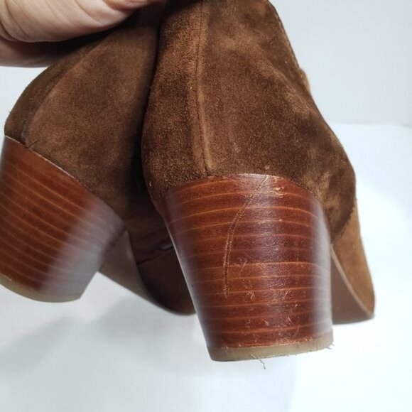 Aquatalia Farrell Waterproof Suede Ankle Booties Size 8.5 in Chesnut Color - Picture 8 of 13